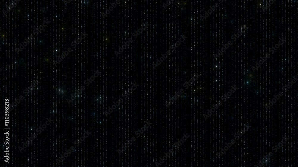 abstract loopable bacgkround, strings made of particles with glow blinks