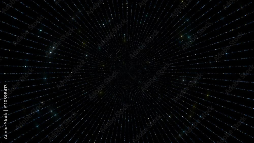 abstract loopable bacgkround, strings made of particles with glow blinks