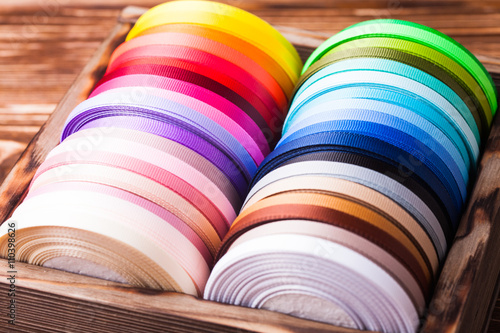 ribbon bobbins in box photo