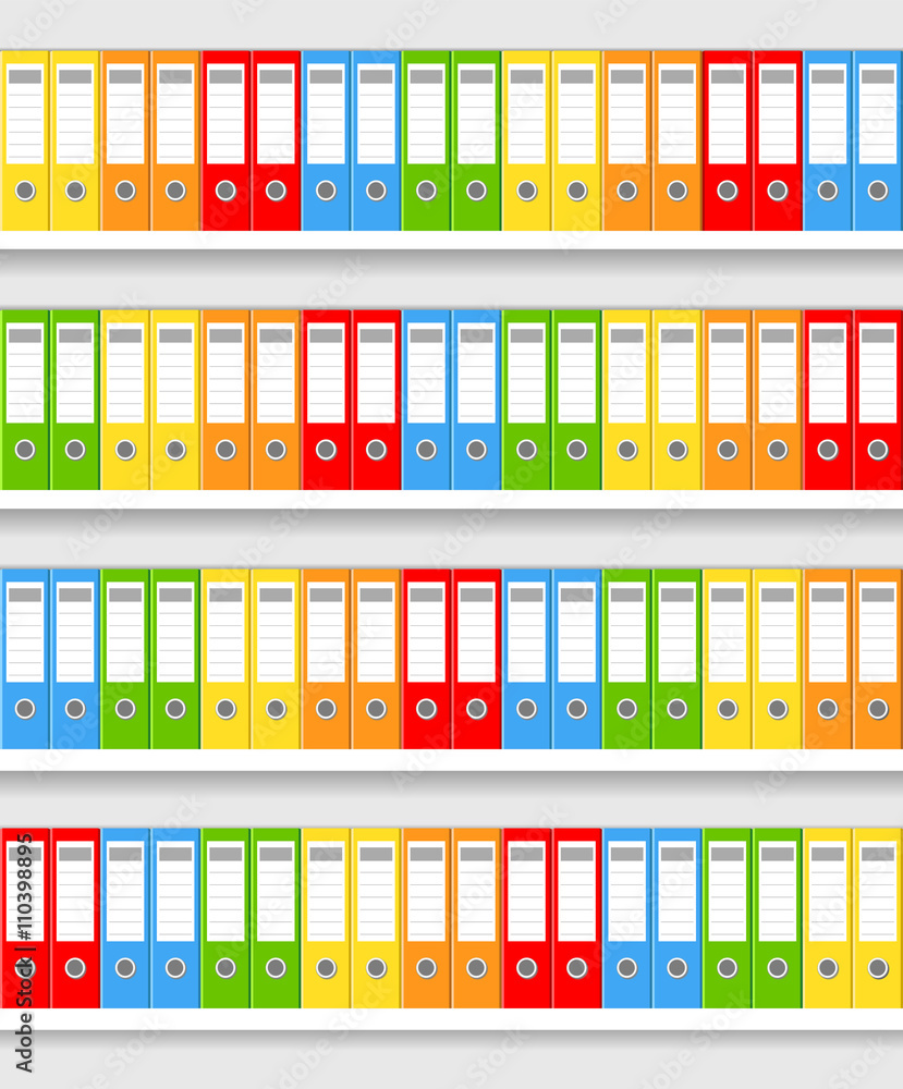 Shelf with colorful ring binders
Shelf with colorful ring binders