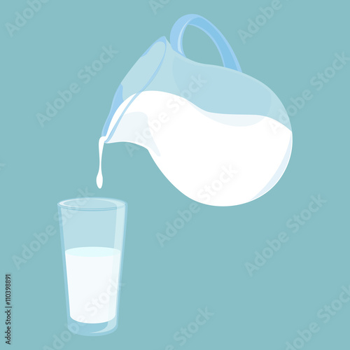 Milk jug and glass