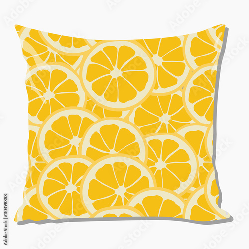 Pillow with orange pattern