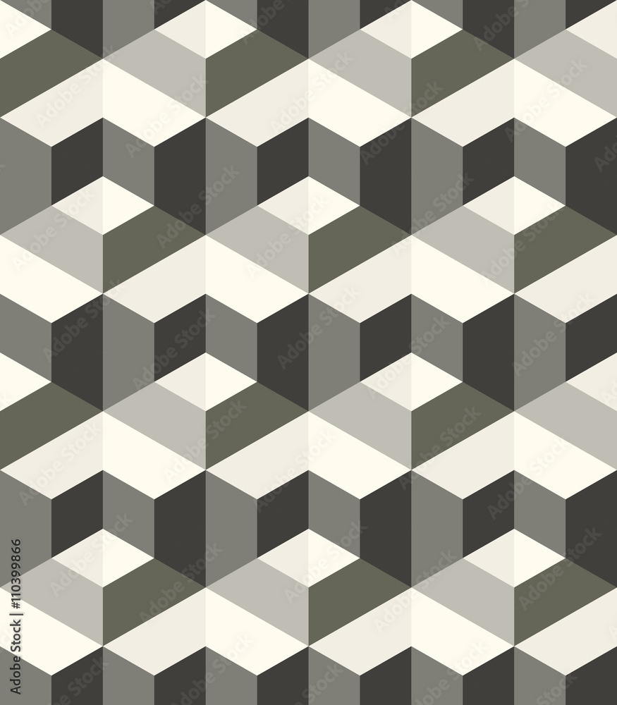 Modern stylish monochrome geometric texture with structure of repeating metallic hexagons with volume effect - vector seamless pattern Modern stylish monochrome geometric texture with structure of repeating metallic hexagons with volume effect - vector seamless pattern