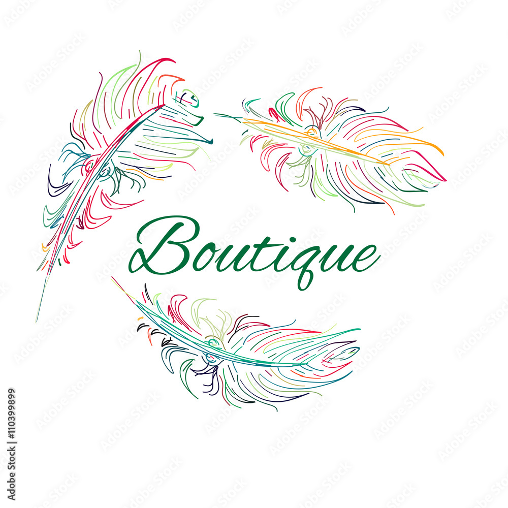  Vector. Hand drawn artwork.  concept for shop invitations, cards, tickets, congratulations, branding, boutique logo, label.