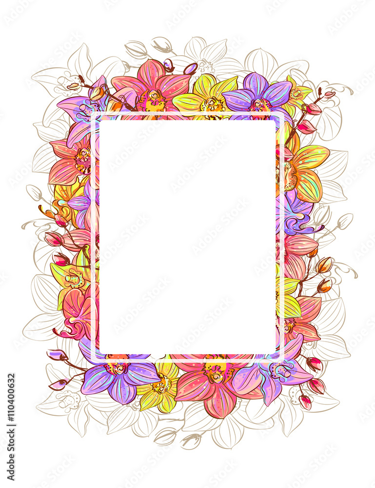 set vector orchid set vector orchid