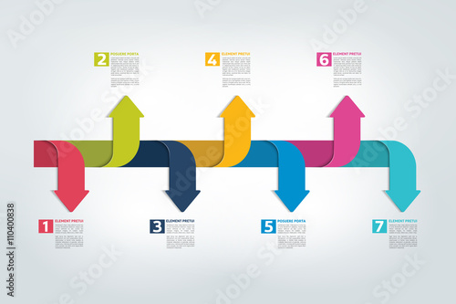 Timeline report, template, chart, scheme, step by step infographic. Vector.