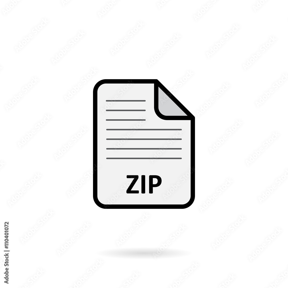 ZIP file on white background vector ZIP file on white background vector