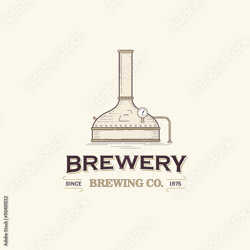 This is vintage beer brewery logo template.