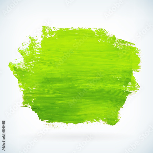 Green hand paint artistic dry brush stroke vector background