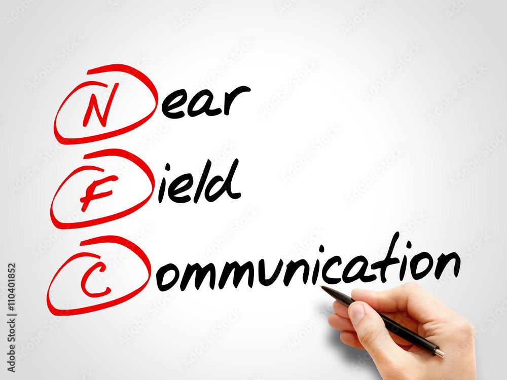 NFC Near Field Communication, acronym business concept NFC Near Field Communication, acronym business concept