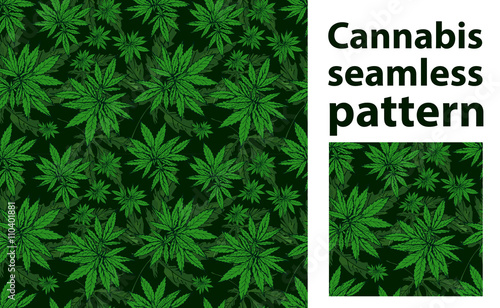 Cannabis leafs seamless vector pattern
