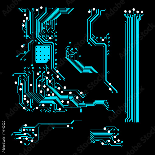 abstract vector background with high tech circuit board Vector Illustration