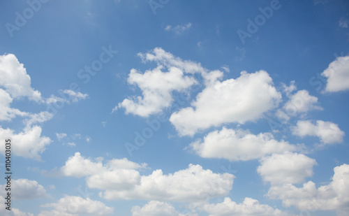 blue sky background is covered by white clouds