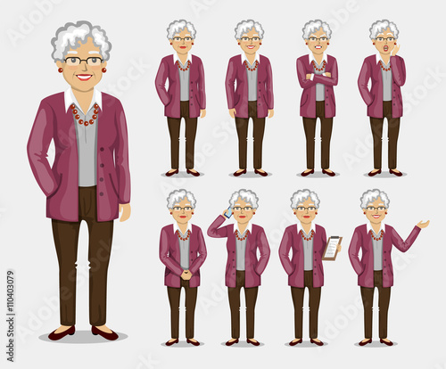 grandmother in business clothes