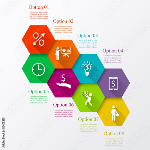 Infographic hexagon business template