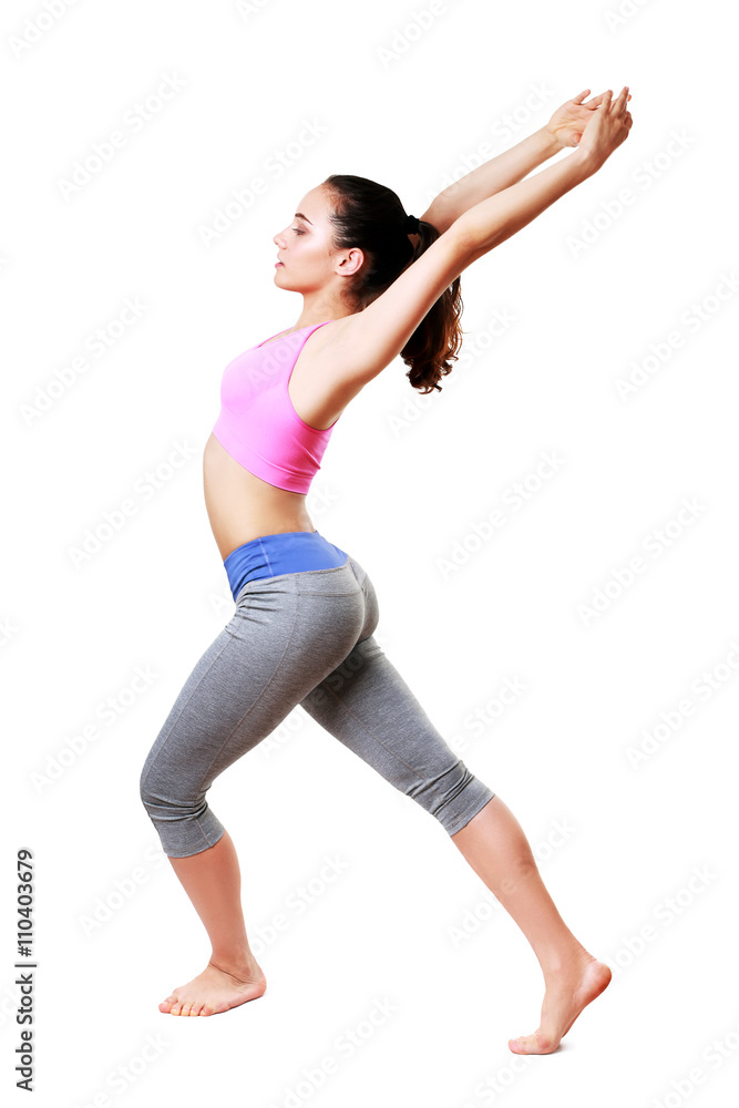 woman doing stretching exercises woman doing stretching exercises