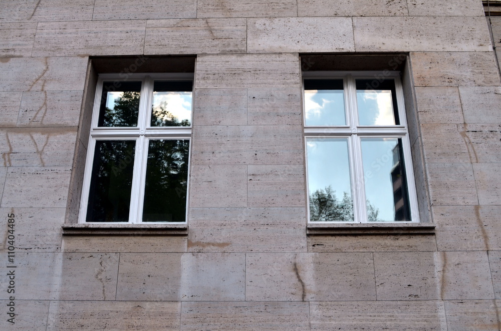 two windows of an old german building