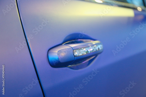 stylish car door handle closeup