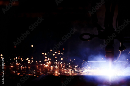 background sparks from welding