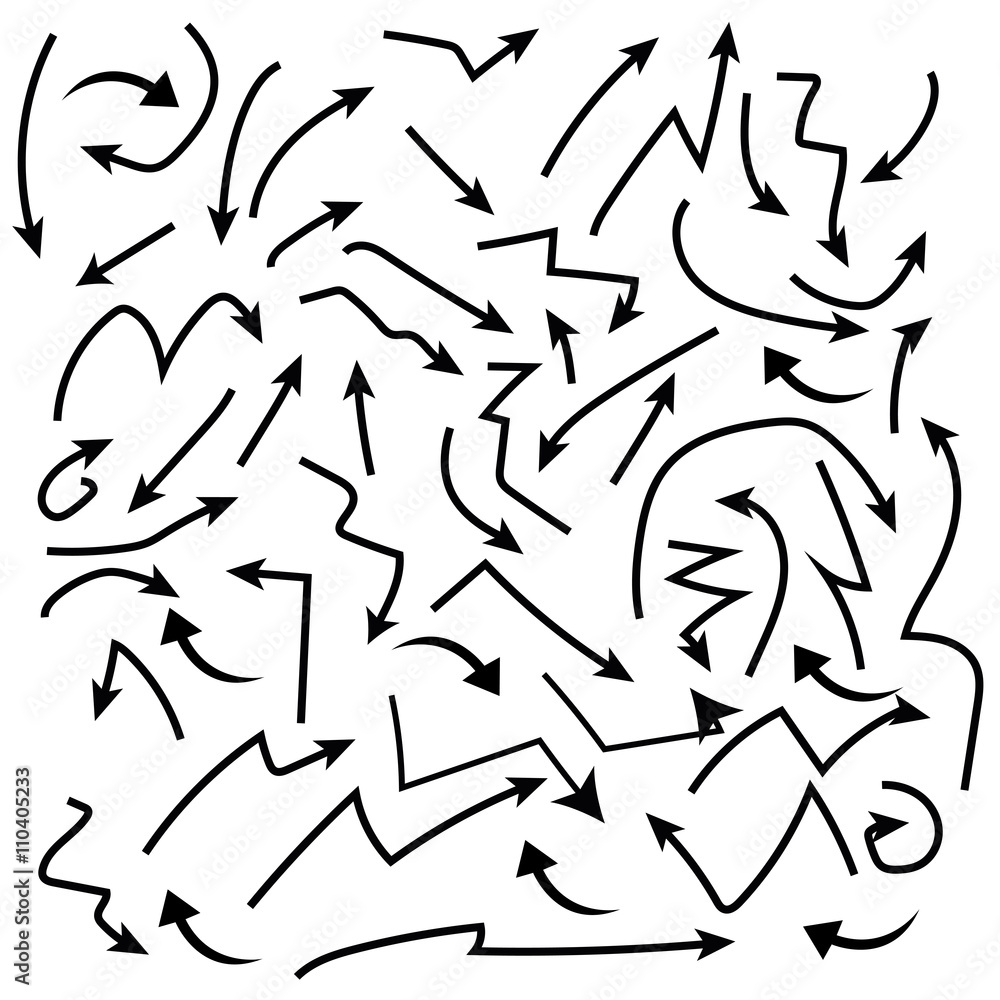 Vector set of black arrow