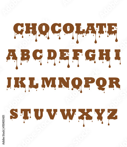 Vector of Chocolate font made of chocolate 