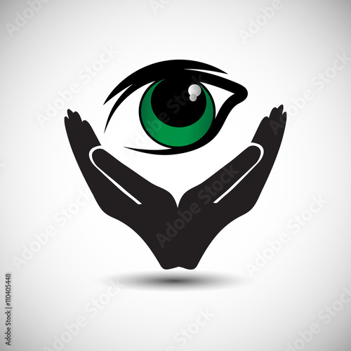 A simple pledge to donate the eyes after death and support the People to carry out the wishes of eye donation. Also Illustrates Eye Protection Or Eye Doctor Concept and World Glaucoma Day. 