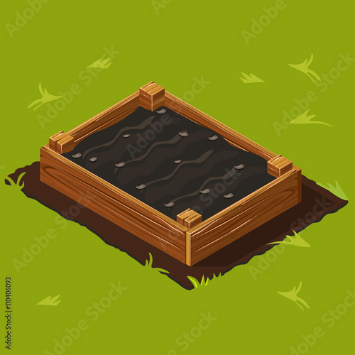 Vegetable Garden Wooden Box. Set 13