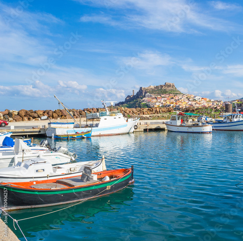 boats in Castelsardo harbor