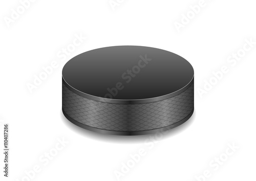 Hockey black puck vector background