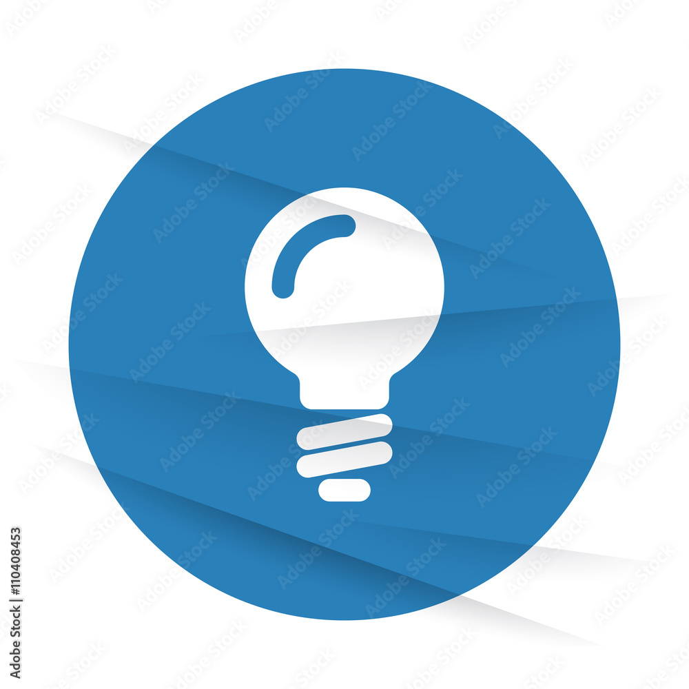 White Light Bulb icon label on wrinkled paper White Light Bulb icon label on wrinkled paper