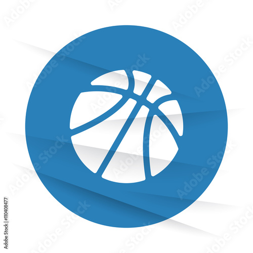 White Basketball icon label on wrinkled paper