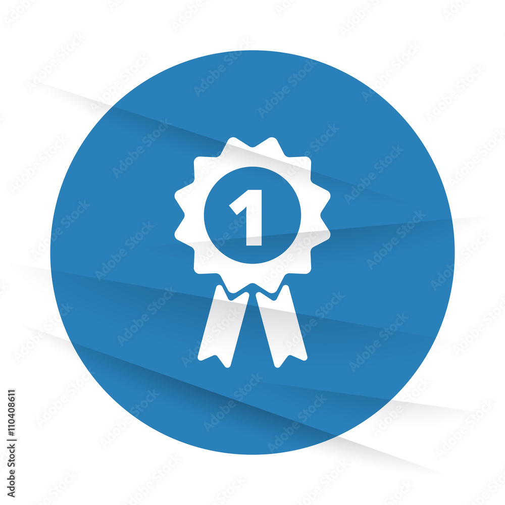 White Prize Ribbon icon label on wrinkled paper White Prize Ribbon icon label on wrinkled paper