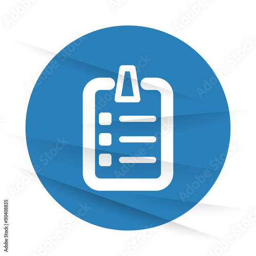 White Checklist icon label on wrinkled paper