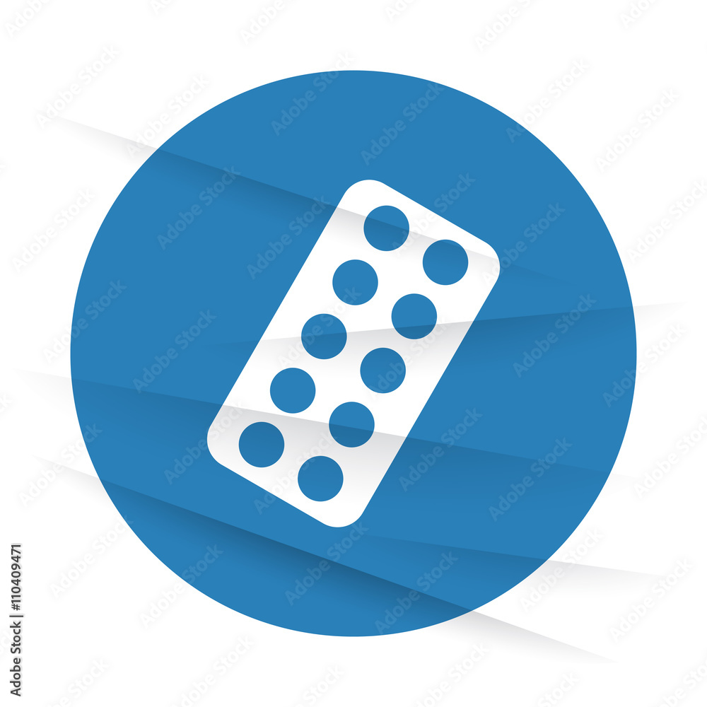 White Tablet Strip icon label on wrinkled paper White Tablet Strip icon label on wrinkled paper