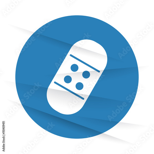 White Adhesive Bandage icon label on wrinkled paper