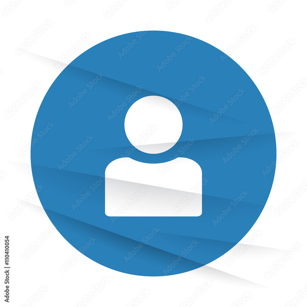White Profile icon label on wrinkled paper White Profile icon label on wrinkled paper