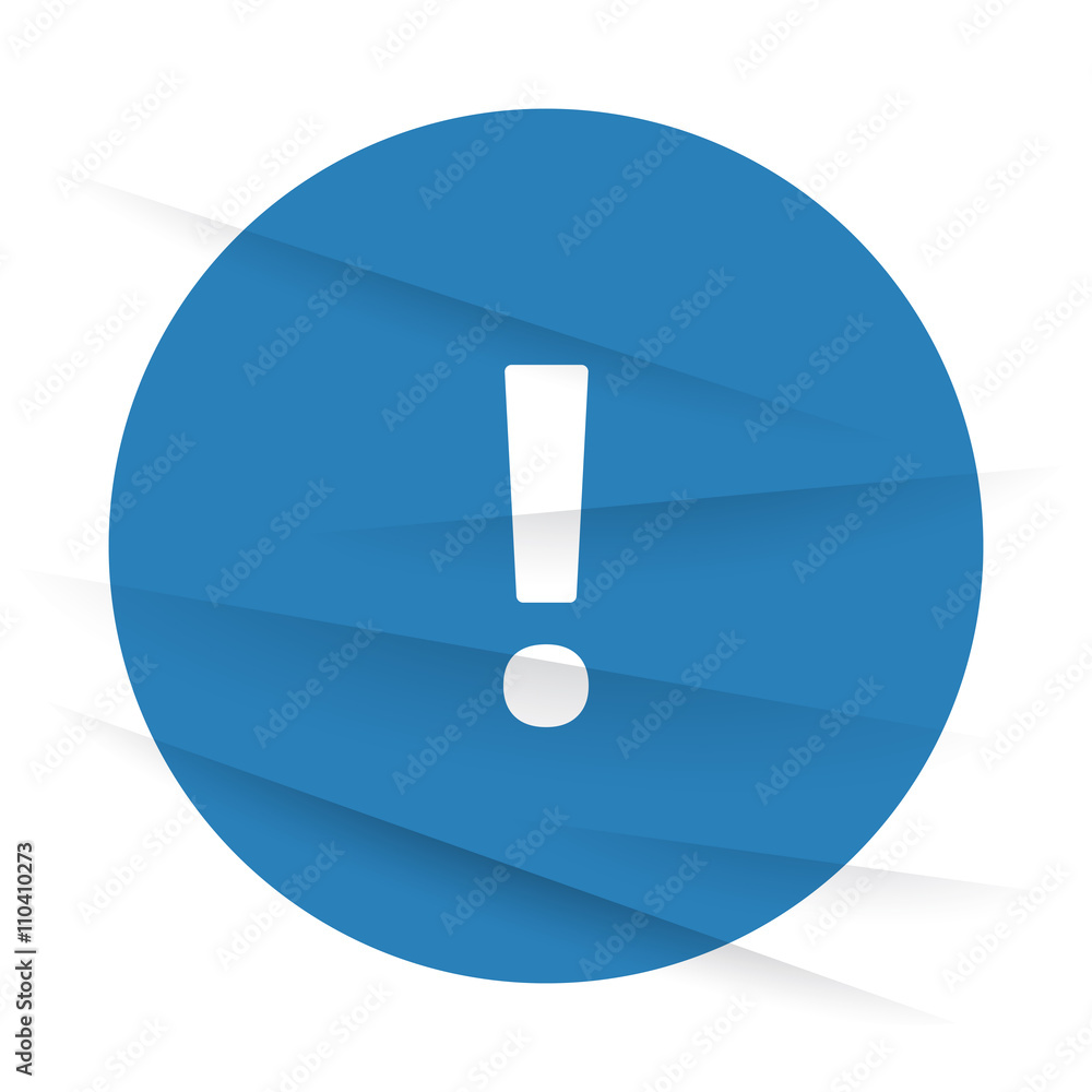 White Exclamation Mark icon label on wrinkled paper White Exclamation Mark icon label on wrinkled paper