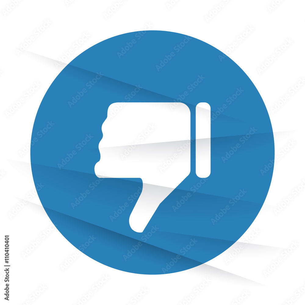 White Thumb Down icon label on wrinkled paper White Thumb Down icon label on wrinkled paper