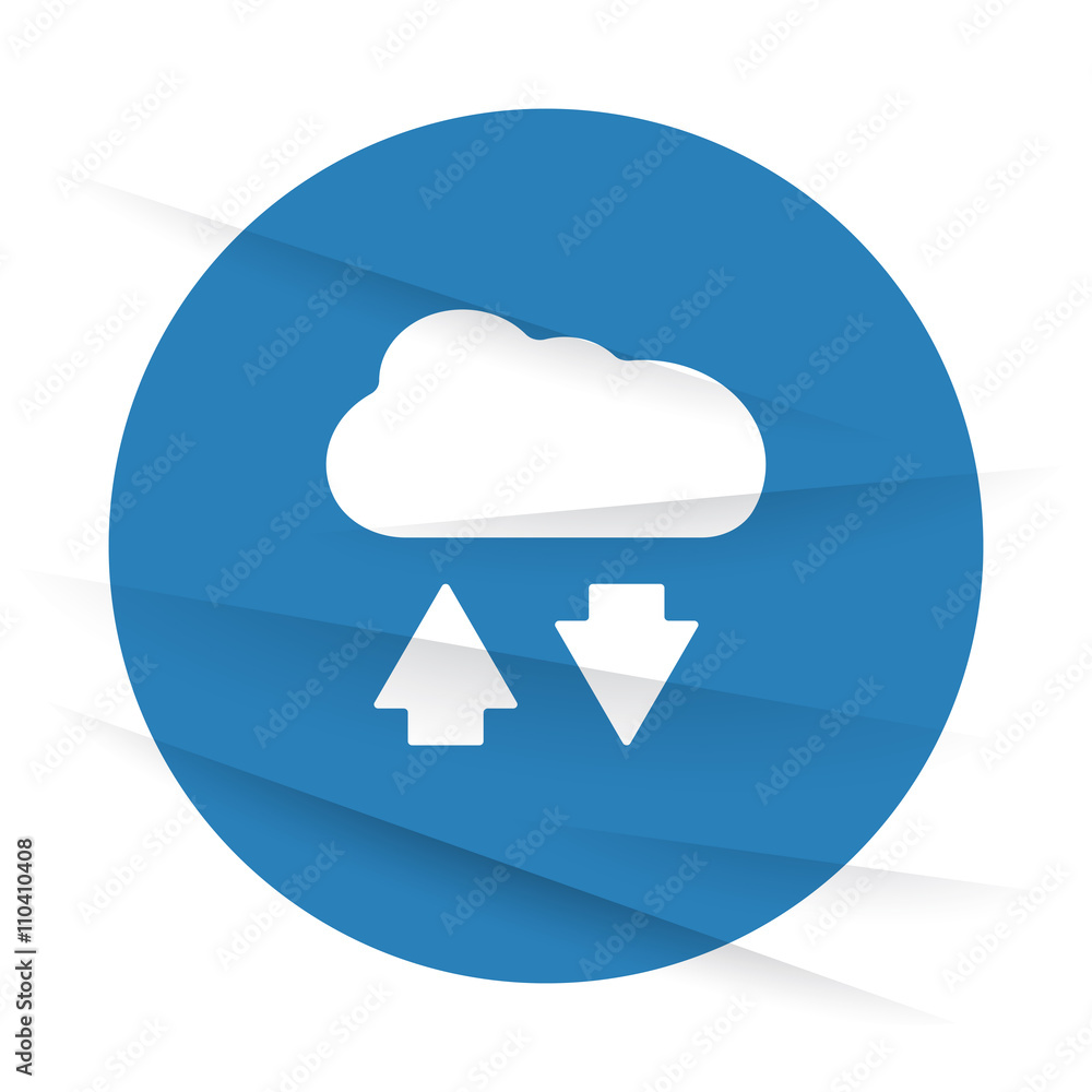 White Cloud Computing icon label on wrinkled paper White Cloud Computing icon label on wrinkled paper