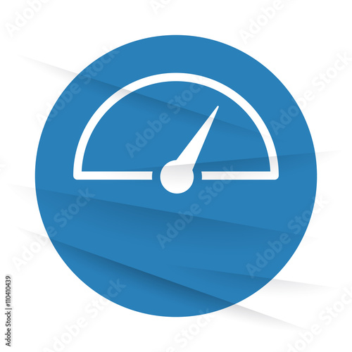 White Speed Meter icon label on wrinkled paper