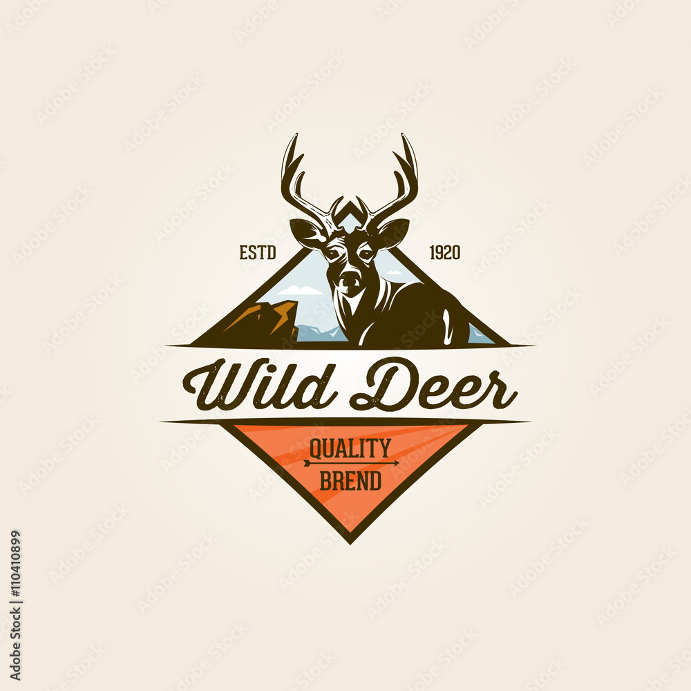 Fototapeta premium Vintage etykieta dzikiej przyrody i szablon logo