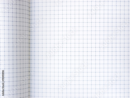 Open notebook with graph paper