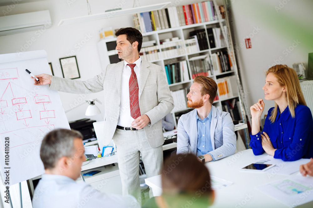 Fototapeta premium Business plan explained on flipchart