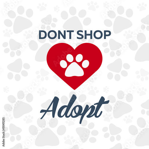 Adopt logo. Dont shop, adopt. Adoption concept. Vector illustration