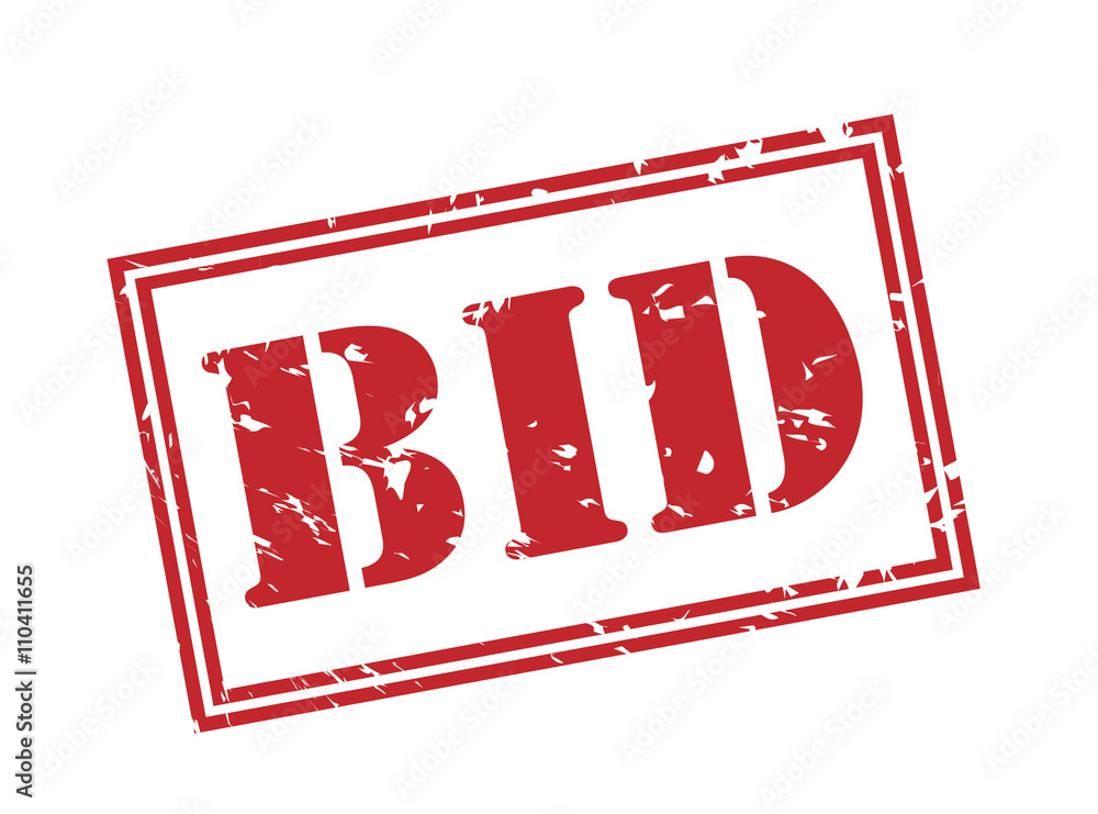 bid red stamp on white background
