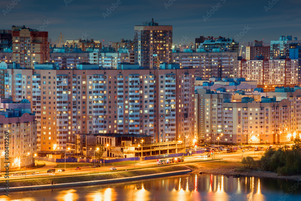 St. Petersburg at night southwest