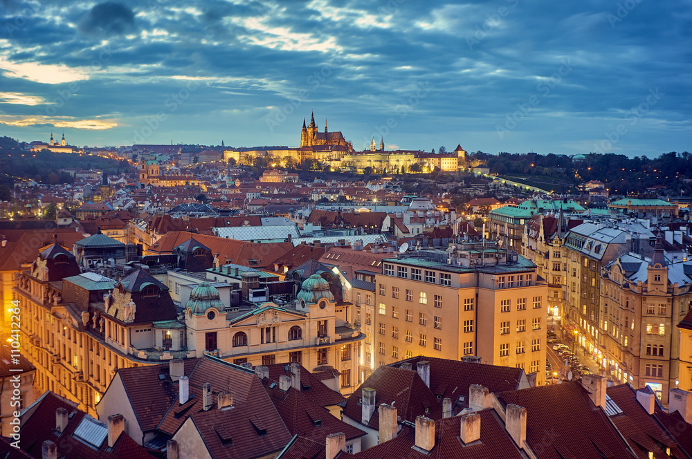 Panoramic view of Prague.
