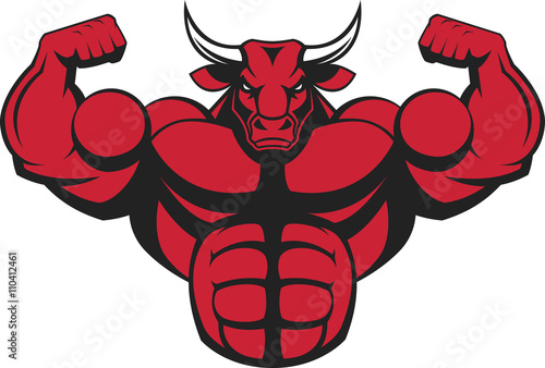 Strong ferocious bull