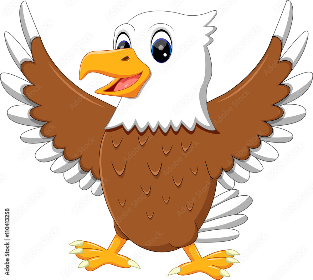 Obraz premium illustration of cute eagle cartoon