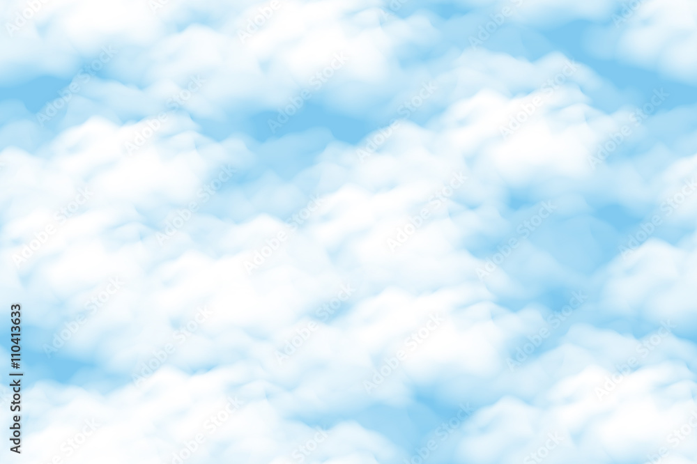 Cloudscape Seamless Background, White Clouds on Blue Sky. Vector Cloudscape Seamless Background, White Clouds on Blue Sky. Vector